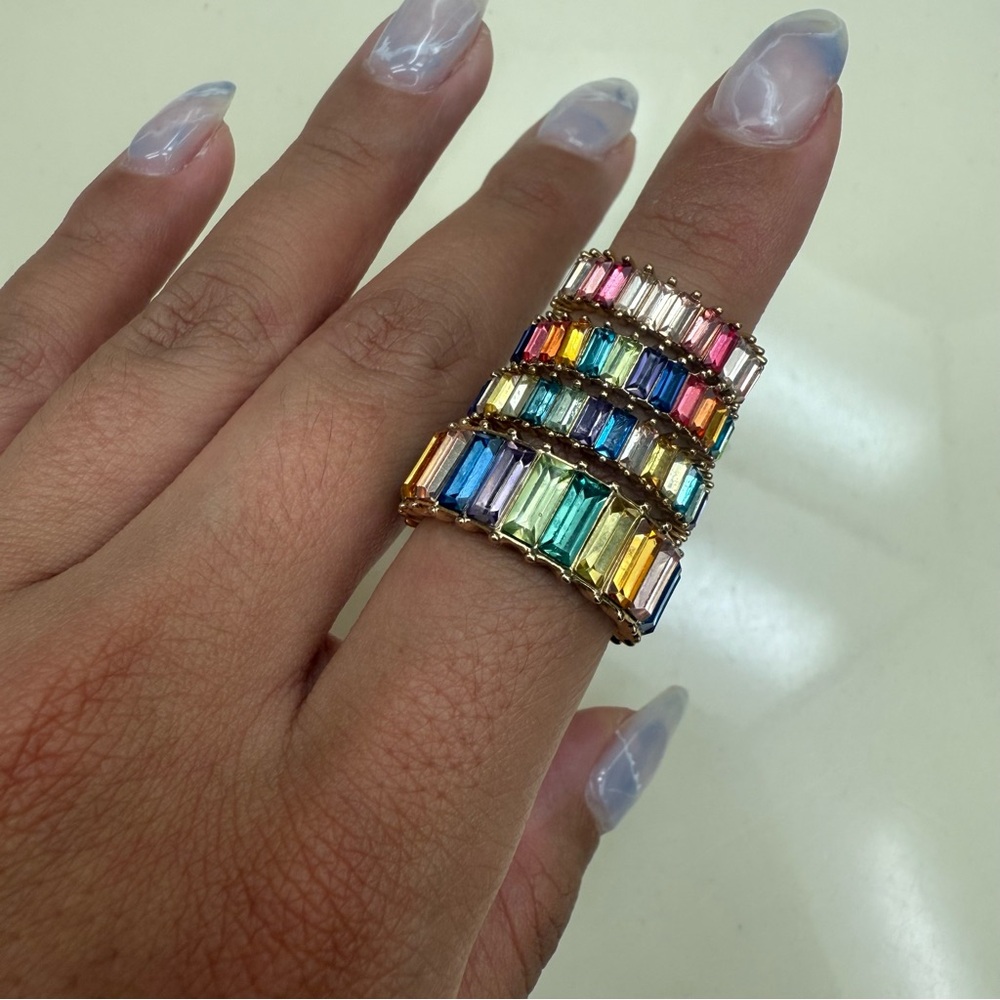 BaubleBar Vibrant Rainbow Stackable Rings
